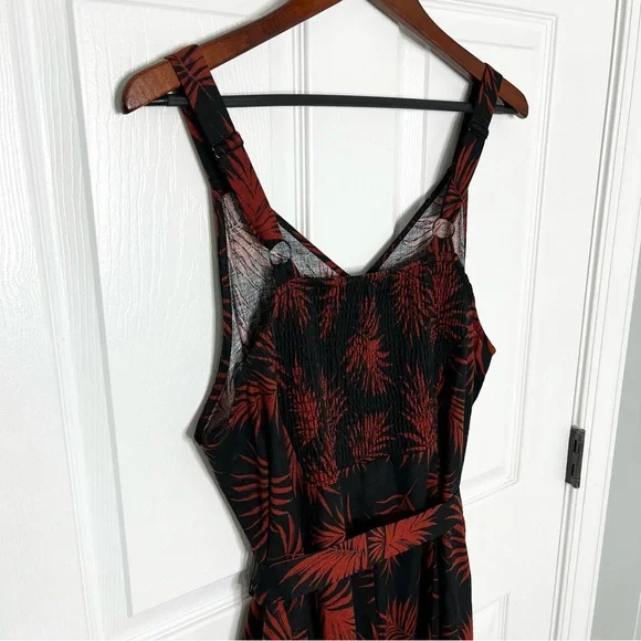 NEW NWT Universal Standard Promenade Linen Wide Leg Jumpsuit Black Red 18 20 M - Picture 6 of 9